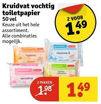 Aanbiedingen Kruidvat vochtig toiletpapier - Huismerk - Kruidvat - Geldig van 02/01/2017 tot 08/01/2017 bij Kruidvat