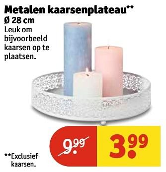Aanbiedingen Metalen kaarsenplateau - Huismerk - Kruidvat - Geldig van 02/01/2017 tot 08/01/2017 bij Kruidvat