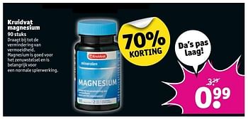 Aanbiedingen Kruidvat magnesium - Huismerk - Kruidvat - Geldig van 02/01/2017 tot 08/01/2017 bij Kruidvat