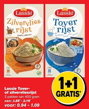 Aanbiedingen Lassie tover of zilvervliesrijst - Lassie - Geldig van 04/01/2017 tot 10/01/2017 bij Hoogvliet
