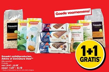 Aanbiedingen Smaakt ontbijtproducten, atkins of zonnatura thee - Huismerk - Hoogvliet - Geldig van 04/01/2017 tot 10/01/2017 bij Hoogvliet