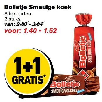 Aanbiedingen Bolletje smeuïge koek - Bolletje - Geldig van 04/01/2017 tot 10/01/2017 bij Hoogvliet