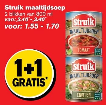 Aanbiedingen Struik maaltijdsoep - Struik - Geldig van 04/01/2017 tot 10/01/2017 bij Hoogvliet