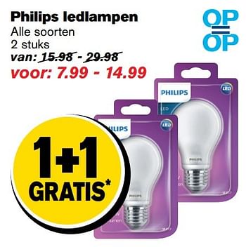 Aanbiedingen Philips ledlampen - Philips - Geldig van 04/01/2017 tot 10/01/2017 bij Hoogvliet