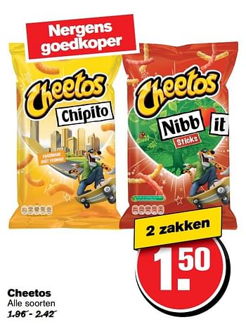 Aanbiedingen Cheetos - Cheetos  - Geldig van 04/01/2017 tot 10/01/2017 bij Hoogvliet