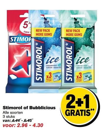 Aanbiedingen Stimorol of bubblicious - Stimorol - Geldig van 04/01/2017 tot 10/01/2017 bij Hoogvliet
