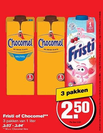 Aanbiedingen Fristi of chocomel - Huismerk - Hoogvliet - Geldig van 04/01/2017 tot 10/01/2017 bij Hoogvliet