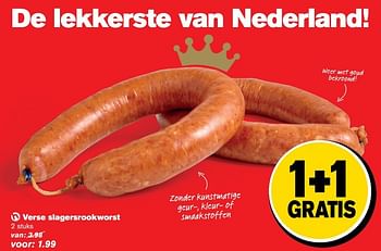 Aanbiedingen Verse slagersrookworst - Huismerk - Hoogvliet - Geldig van 04/01/2017 tot 10/01/2017 bij Hoogvliet