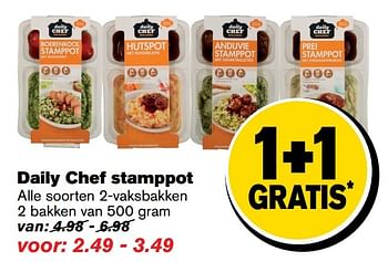 Aanbiedingen Daily chef stamppot - Daily chef - Geldig van 04/01/2017 tot 10/01/2017 bij Hoogvliet