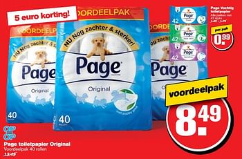 Aanbiedingen Page toiletpapier original - Page - Geldig van 04/01/2017 tot 10/01/2017 bij Hoogvliet