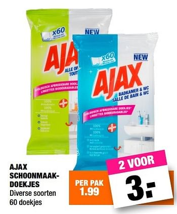 Aanbiedingen Ajax schoonmaakdoekjes - Ajax - Geldig van 02/01/2017 tot 15/01/2017 bij Big Bazar