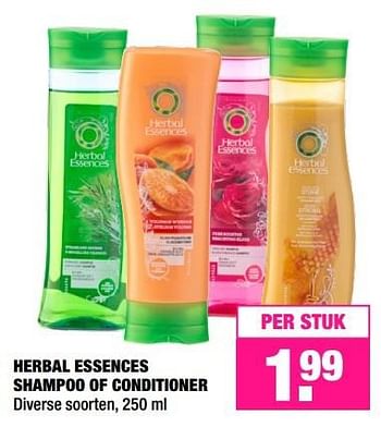 Aanbiedingen Herbal essences shampoo of conditioner - Herbal Essences - Geldig van 02/01/2017 tot 15/01/2017 bij Big Bazar