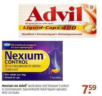 Aanbiedingen Advil liquid capsules - Nexium - Geldig van 02/01/2017 tot 15/01/2017 bij Etos