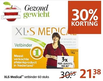 Aanbiedingen Xls medical vetbinder - XL-S Medical - Geldig van 02/01/2017 tot 15/01/2017 bij Etos