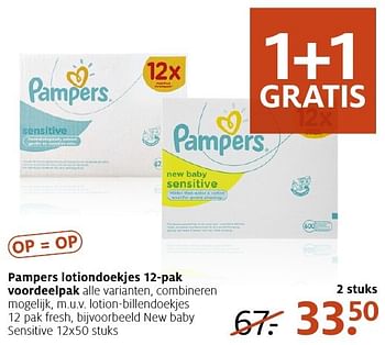 Aanbiedingen New baby sensitive - Pampers - Geldig van 02/01/2017 tot 15/01/2017 bij Etos