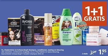 Aanbiedingen Schwarzkopf 7 kruiden shampoo - Schwartzkopf - Geldig van 02/01/2017 tot 15/01/2017 bij Etos