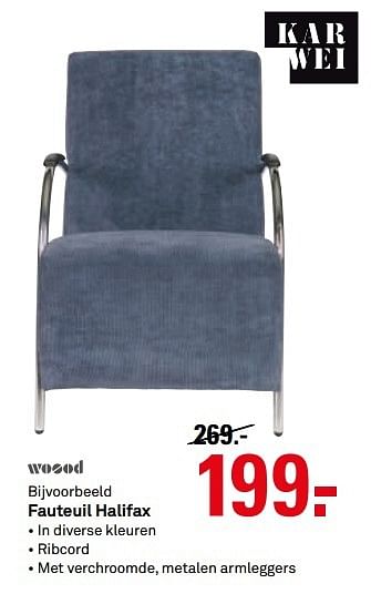 Aanbiedingen Fauteuil halifax - Woood - Geldig van 02/01/2017 tot 15/01/2017 bij Karwei