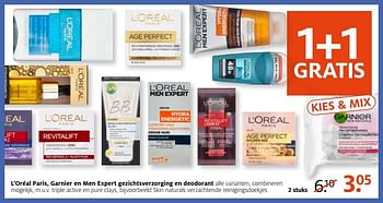 Aanbiedingen L`oréal paris, garnier en men expert gezichtsverzorging en deodorant - Garnier - Geldig van 09/01/2017 tot 15/01/2017 bij Etos
