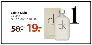 Aanbiedingen Calvin klein ck one eau de toilette 100 ml - Calvin Klein - Geldig van 09/01/2017 tot 15/01/2017 bij Etos