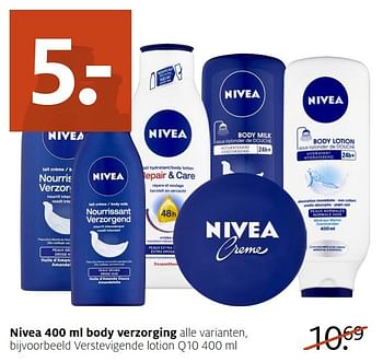 Aanbiedingen Nivea 400 ml body verzorging verstevigende lotion q10 - Nivea - Geldig van 09/01/2017 tot 15/01/2017 bij Etos