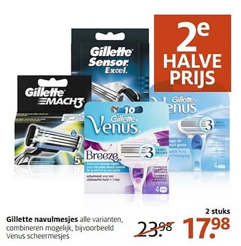 Aanbiedingen Gillette navulmesjes, venus scheermesjes - Gillette - Geldig van 09/01/2017 tot 15/01/2017 bij Etos