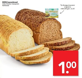 Aanbiedingen Deen boerenbrood - Huismerk deen supermarkt - Geldig van 08/01/2017 tot 14/01/2017 bij Deen Supermarkten