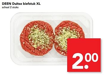 Aanbiedingen Deen duitse biefstuk xl - Huismerk deen supermarkt - Geldig van 08/01/2017 tot 14/01/2017 bij Deen Supermarkten