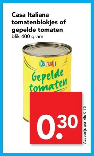 Aanbiedingen Casa italiana tomatenblokjes of gepelde tomaten - Huismerk deen supermarkt - Geldig van 08/01/2017 tot 14/01/2017 bij Deen Supermarkten