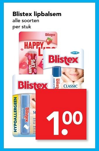 Aanbiedingen Blistex lipbalsem - Blistex - Geldig van 08/01/2017 tot 14/01/2017 bij Deen Supermarkten
