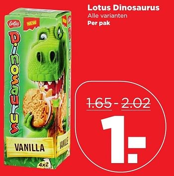 Aanbiedingen Lotus dinosaurus - Lotus Bakeries - Geldig van 08/01/2017 tot 14/01/2017 bij Plus