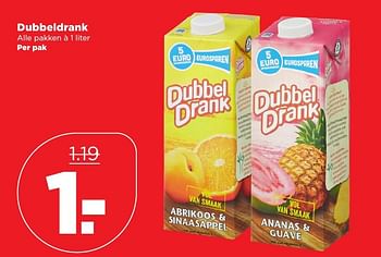 Aanbiedingen Dubbeldrank - Huismerk - Plus - Geldig van 08/01/2017 tot 14/01/2017 bij Plus