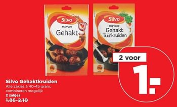 Aanbiedingen Silvo gehaktkruiden - Silvo - Geldig van 08/01/2017 tot 14/01/2017 bij Plus