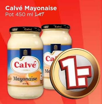 Aanbiedingen Calvé mayonaise - Calve - Geldig van 08/01/2017 tot 14/01/2017 bij Vomar