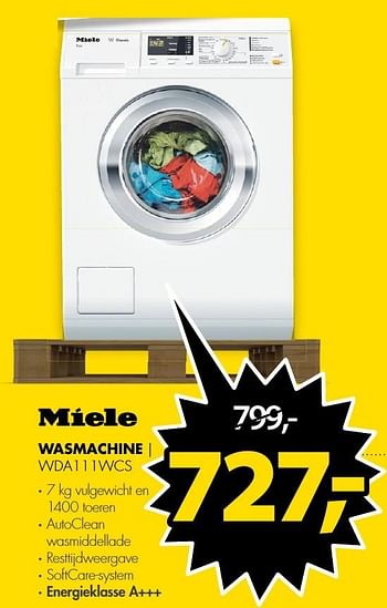 Aanbiedingen Miele wasmachine wda111wcs - Miele - Geldig van 09/01/2017 tot 15/01/2017 bij Expert