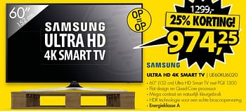 Aanbiedingen Samsung ultra hd 4k smart tv ue60ku6020 - Samsung - Geldig van 09/01/2017 tot 15/01/2017 bij Expert