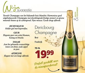 Aanbiedingen Dericbourg champagne - Champagne - Geldig van 02/01/2017 tot 14/01/2017 bij Mitra