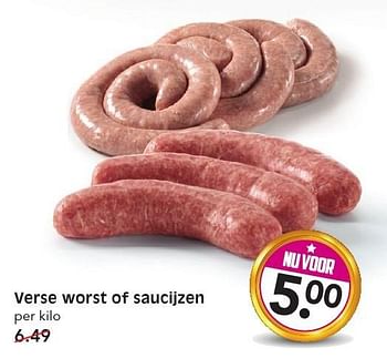 Aanbiedingen Verse worst of saucijzen - Huismerk - Em-té - Geldig van 08/01/2017 tot 14/01/2017 bij Em-té