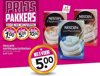 Aanbiedingen Nescafé koffiespecialiteiten - Nescafe - Geldig van 08/01/2017 tot 14/01/2017 bij Em-té