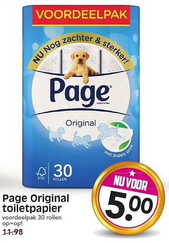 Aanbiedingen Page original toiletpapier - Page - Geldig van 08/01/2017 tot 14/01/2017 bij Em-té