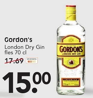 Aanbiedingen Gordon`s london dry gin - Gordon's - Geldig van 08/01/2017 tot 14/01/2017 bij Em-té