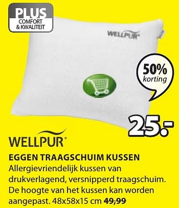 Aanbiedingen Eggen traagschuim kussen - Wellpur - Geldig van 02/01/2017 tot 15/01/2017 bij Jysk