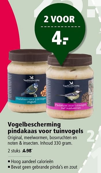 Aanbiedingen Vogelbescherming pindakaas voor tuinvogels - Huismerk - Welkoop - Geldig van 02/01/2017 tot 15/01/2017 bij Welkoop