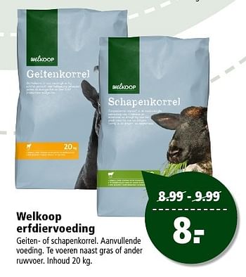 Aanbiedingen Welkoop erfdiervoeding - Huismerk - Welkoop - Geldig van 02/01/2017 tot 15/01/2017 bij Welkoop