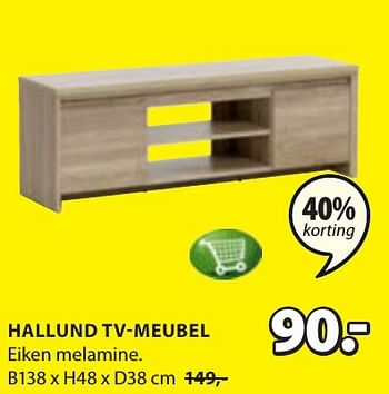 Aanbiedingen Hallund tv-meubel - Huismerk - Jysk - Geldig van 02/01/2017 tot 15/01/2017 bij Jysk