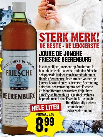 Aanbiedingen Jouke de jonghe friesche beerenburg - Erven Jouke De Jonghe - Geldig van 08/01/2017 tot 15/01/2017 bij Dirk III