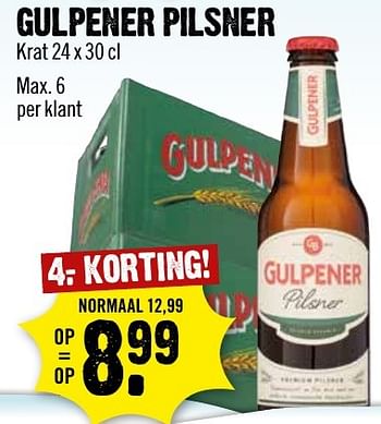 Aanbiedingen Gulpener pilsner - Gulpener - Geldig van 08/01/2017 tot 15/01/2017 bij Dirk III