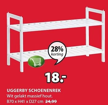 Aanbiedingen Uggerby schoenenrek - Huismerk - Jysk - Geldig van 02/01/2017 tot 15/01/2017 bij Jysk