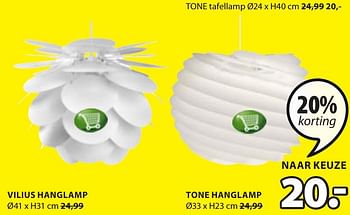 Aanbiedingen Tone hanglamp - Huismerk - Jysk - Geldig van 02/01/2017 tot 15/01/2017 bij Jysk