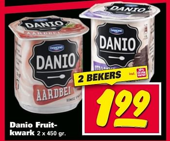 Aanbiedingen Danio fruitkwark - Danone - Geldig van 09/01/2017 tot 15/01/2017 bij Nettorama