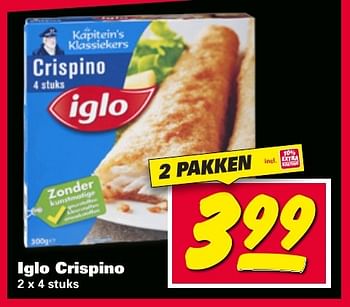 Aanbiedingen Iglo crispino - Iglo - Geldig van 09/01/2017 tot 15/01/2017 bij Nettorama